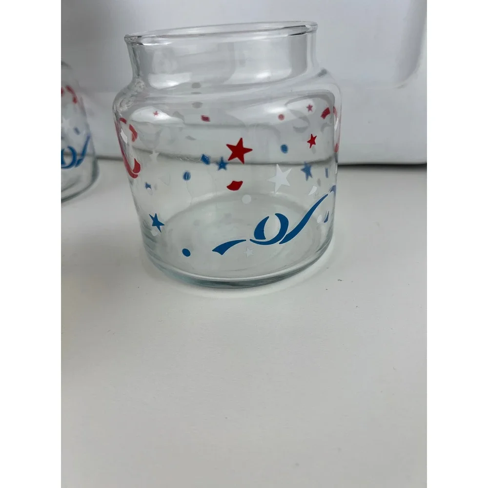 Vintage 1960s Mickey Minnie Mouse Patriotic Jar Set Red White Blue Stars Ceramic